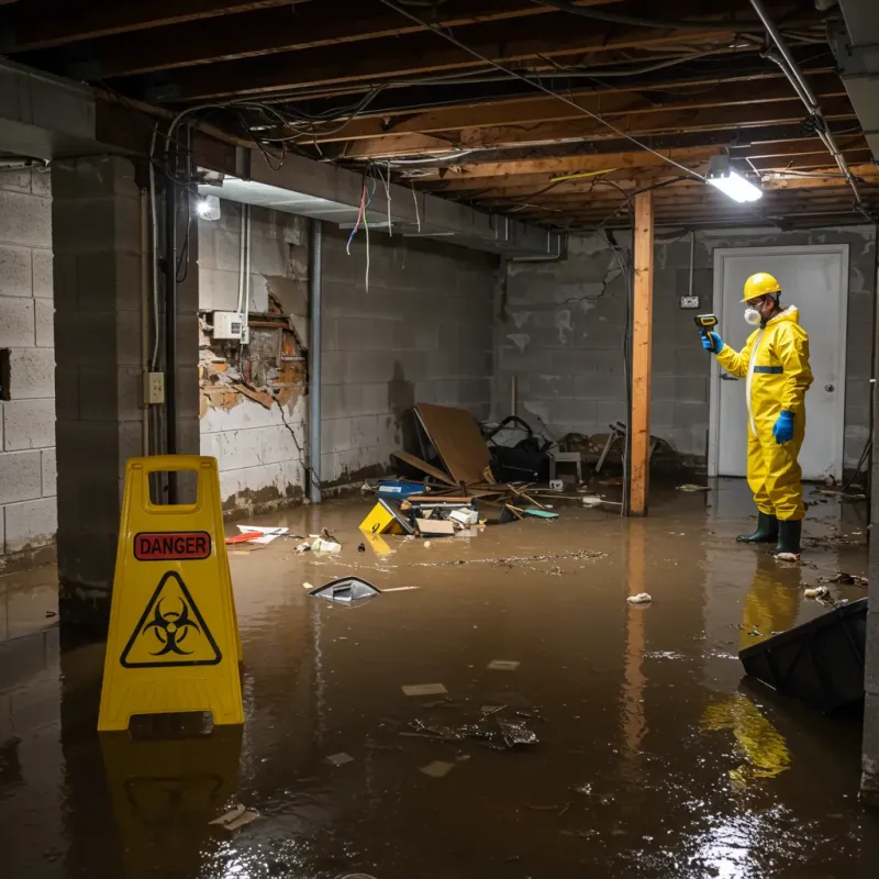 Flooded Basement Electrical Hazard in Imlay City, MI Property