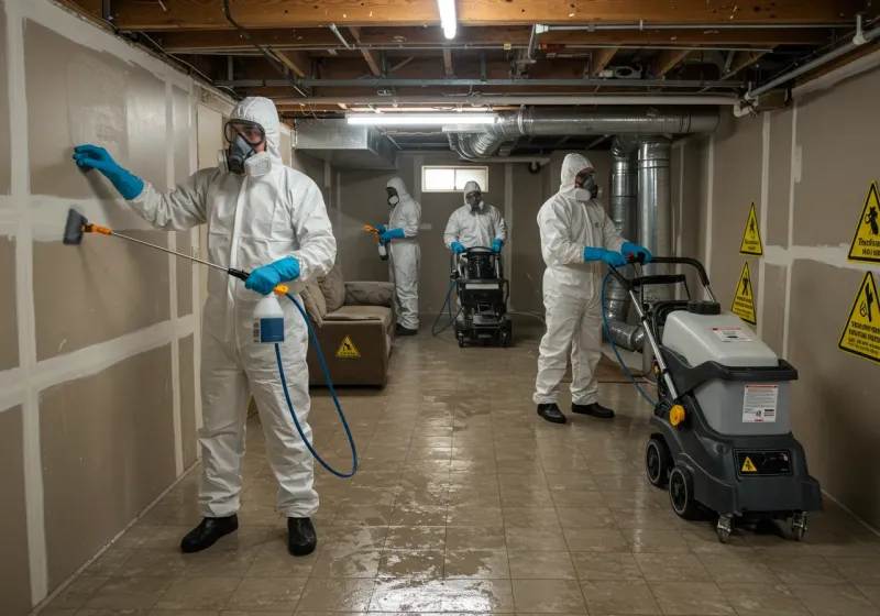Basement Moisture Removal and Structural Drying process in Imlay City, MI